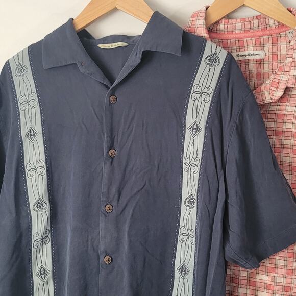 Tommy Bahama- 2 Silk button up tops- Large and XL tall - Picture 3 of 10